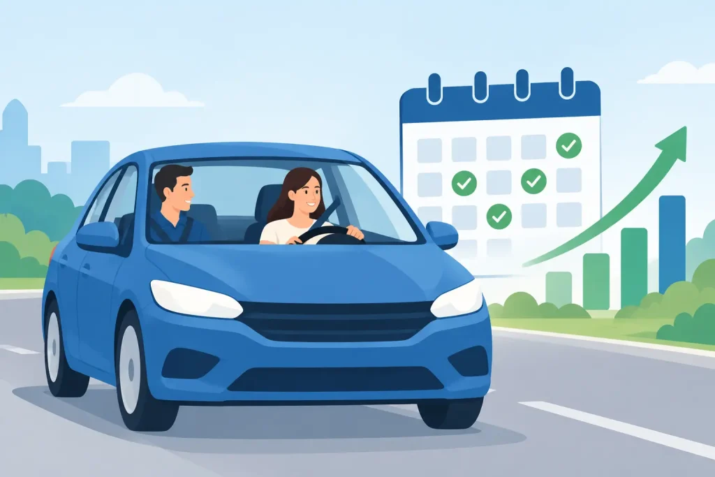 Driving Lesson Frequency for Faster Progress