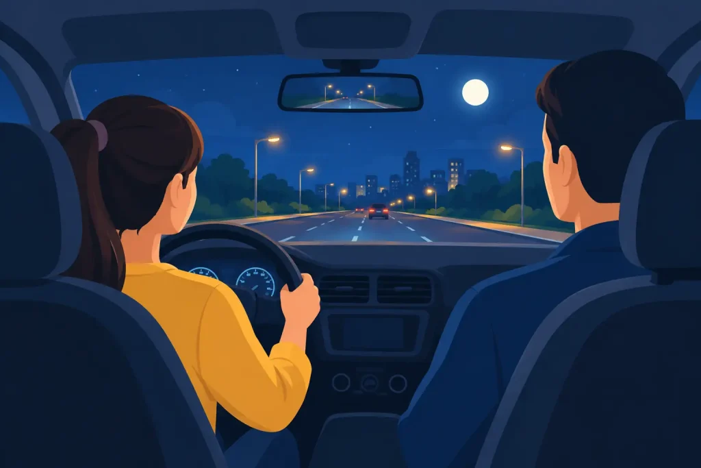 Night Driving for Learners Made Safe and Simple
